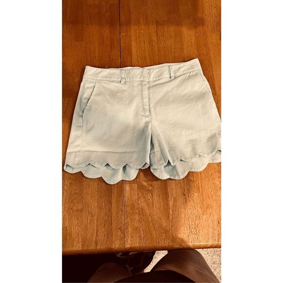 J. Mclaughlin Blue Scalloped Shorts Womens Size  4 - Picture 9 of 10